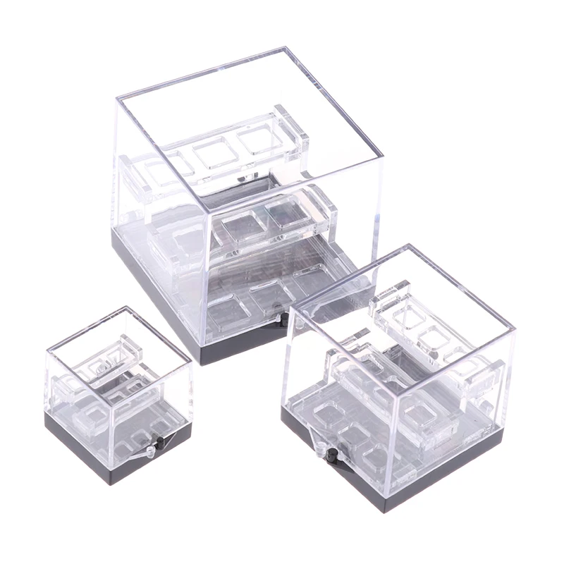 Transparent Acrylic Three-layer Crystal Mineral Display Case，Jewelry Box Raw Stone Organizer
