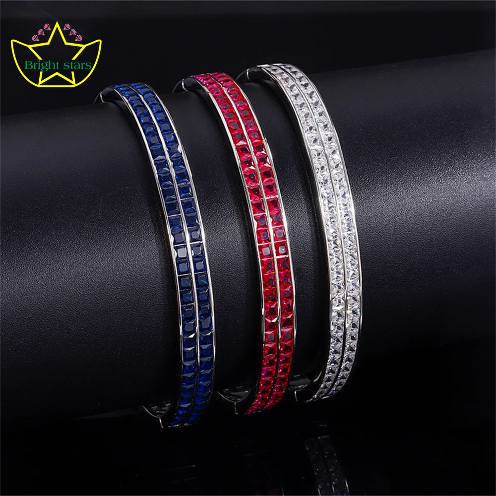 Bright Stars S925 silver two-color double-row bracelet fashion temperament light luxury jewelry woman