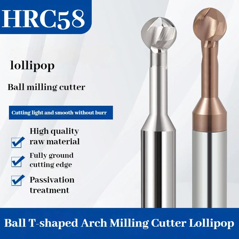 Ball T-shaped Arch Milling Cutter Lollipop End Mill ball t slot endmill Solid Carbide Cnc Cutter R1-R6 For Steel Aluminum 3D