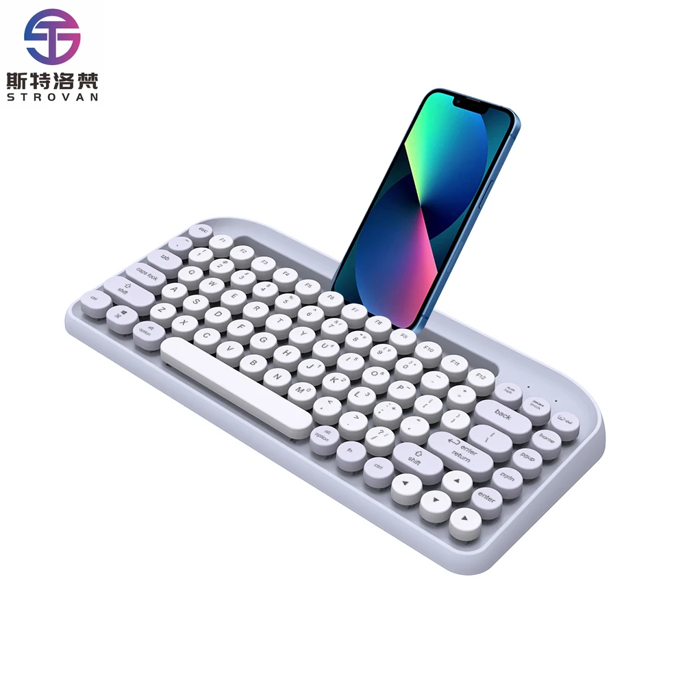 

Клавиатура для домашнего офиса, ретро-машины, 84-клавишная беспроводная клавиатура BT