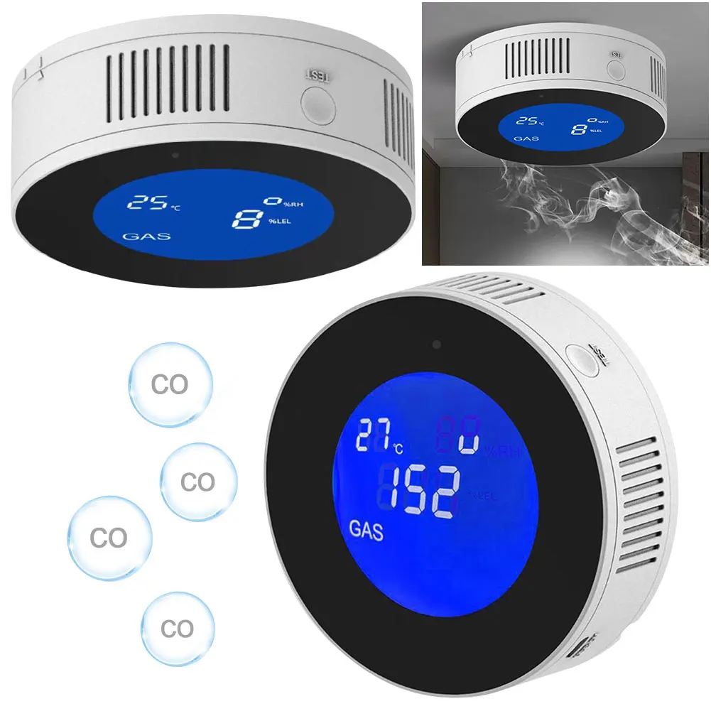 Detector de fugas de Gas inalámbrico con pantalla LCD, alarma de Gas Natural, Sensor de Gas Combustible, dispositivo de seguridad para el hogar de alta sensibilidad