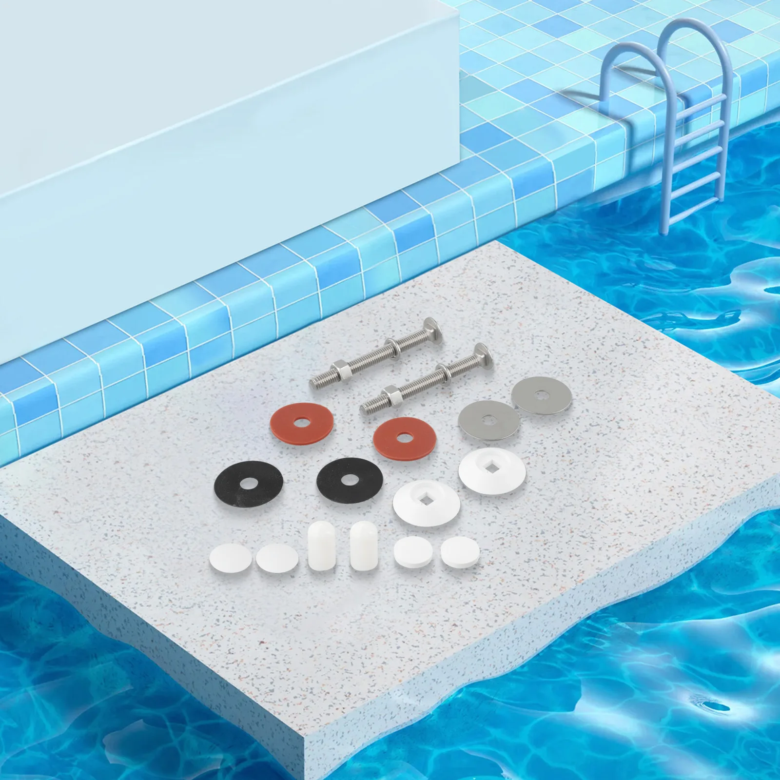 For Diving Board Renovation Two Hole Diving Board Kit Premium Plastic Reliable Diving Experience For Most Two-hole Diving Boards