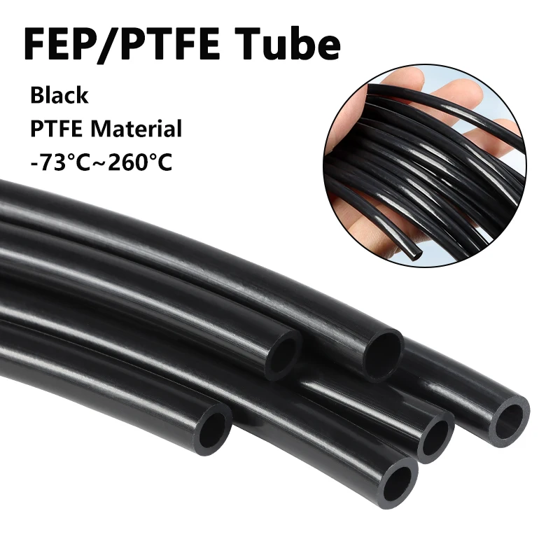 

3/5M Black PTFE Tube Diameter 1/2/2.5/3/4/5/6/7/8/10mm High Temperature Insulated Extruder J-head Rigid Pipe 3D Printer Parts