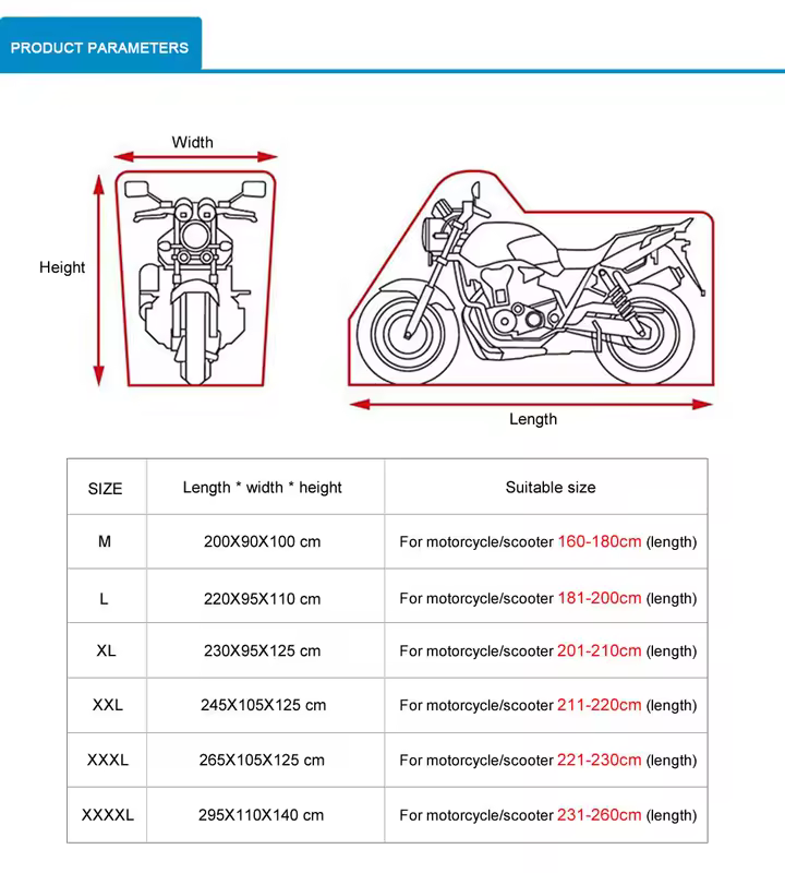 Universal Motorcycle Covers UV Protector Cover Indoor Outdoor 2 Colors Bike Motor Scooter Dustproof Cover Elastic Fabric M-4XL - Image 6