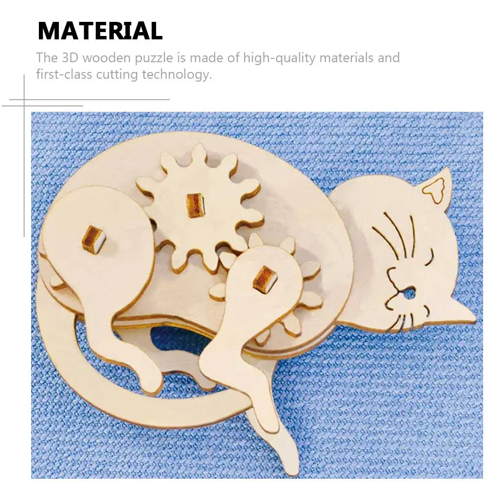 

6Sets Wooden Assembly Puzzle Crafts Creative DIY 3D Animal Desktop Educational Decorative Home Gift Set Wood Puzzle Toy