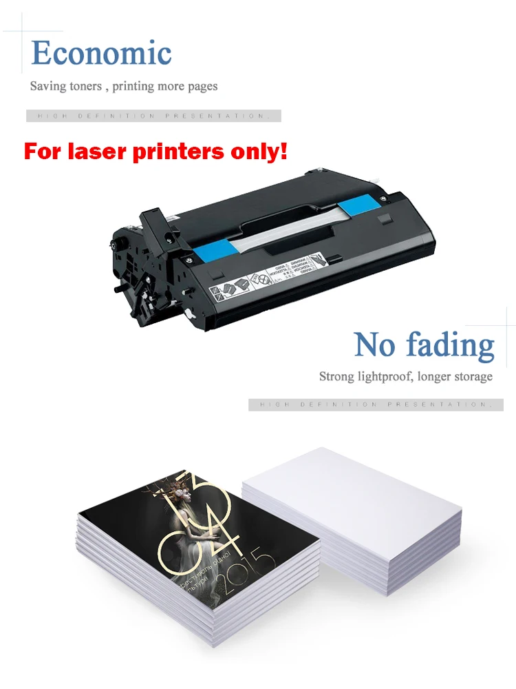 50 Blatt 105 g A4 doppelseitig beschichtetes hochglänzendes Fotopapier von Laserdrucker für den Druck von Menübildern und Bildern – Detail 7