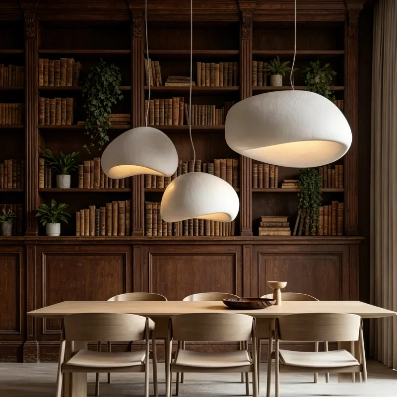 

Nordic Wabi Sabi Style Modern LED Ceiling Chandelier Hanging Lamp Pendant Light for Living Room Bedroom Dining Room Home Decor