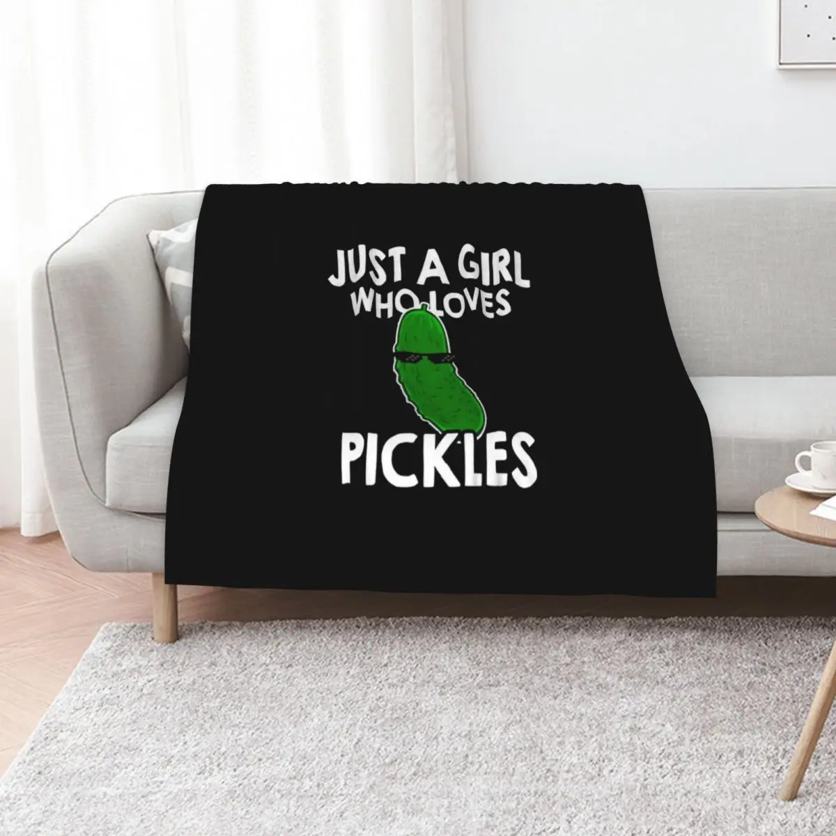 

Just A Girl Who Loves Pickles Throw Blanket Picnic warm winter Sofa Personalized Gift Blankets