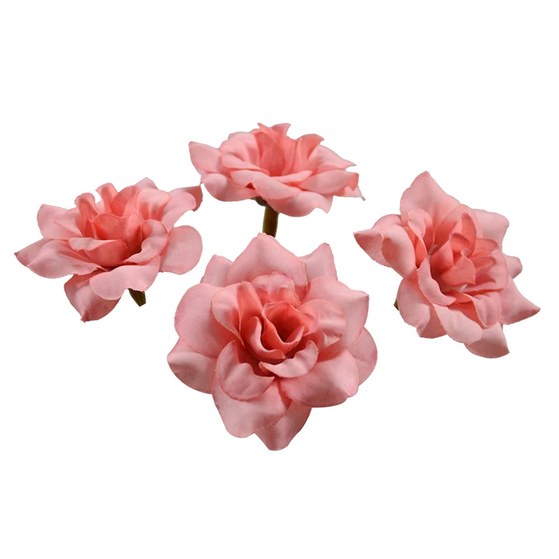 50 Uds. Cabezas de flores rosas de seda de 26 colores, flor de simulación para el hogar, decoración de boda para álbum de recortes, artesanía,