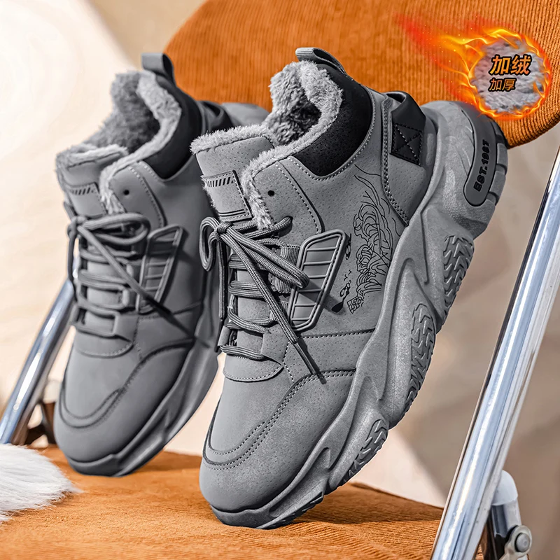 أحذية رياضية للرجال أحذية رياضية وترفيهية للرجال أحذية مبطنة بالقطن أحذية الكاحل العودة إلى الموضة القديمة المقاومة للاهتراء