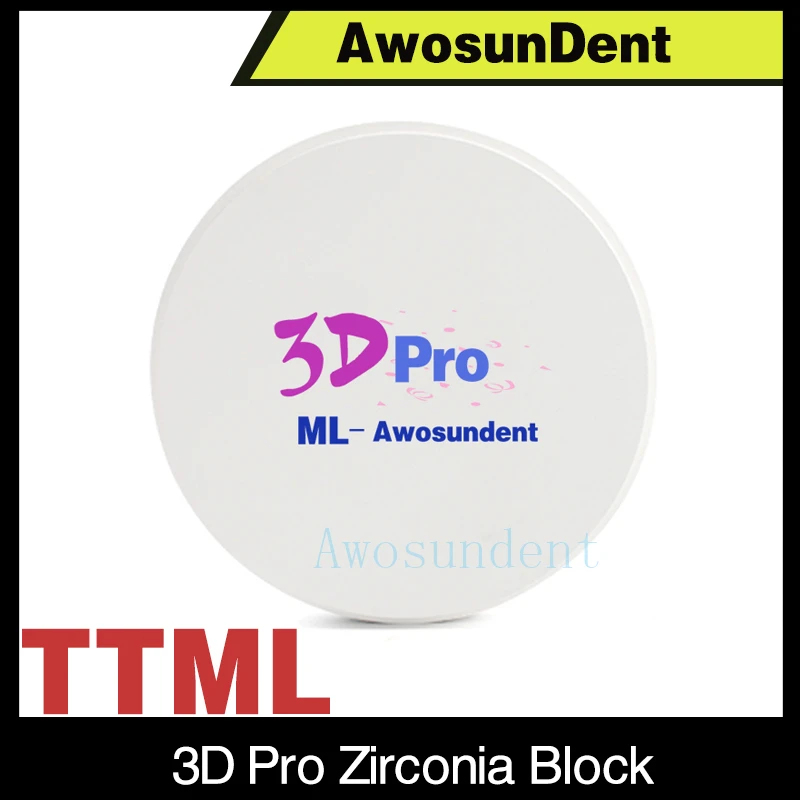 98*20mm A2 A3 Color 3D Pro Multilayer Dental Zirconia Block Manufacturer CAD/CAM Ceramic Discs