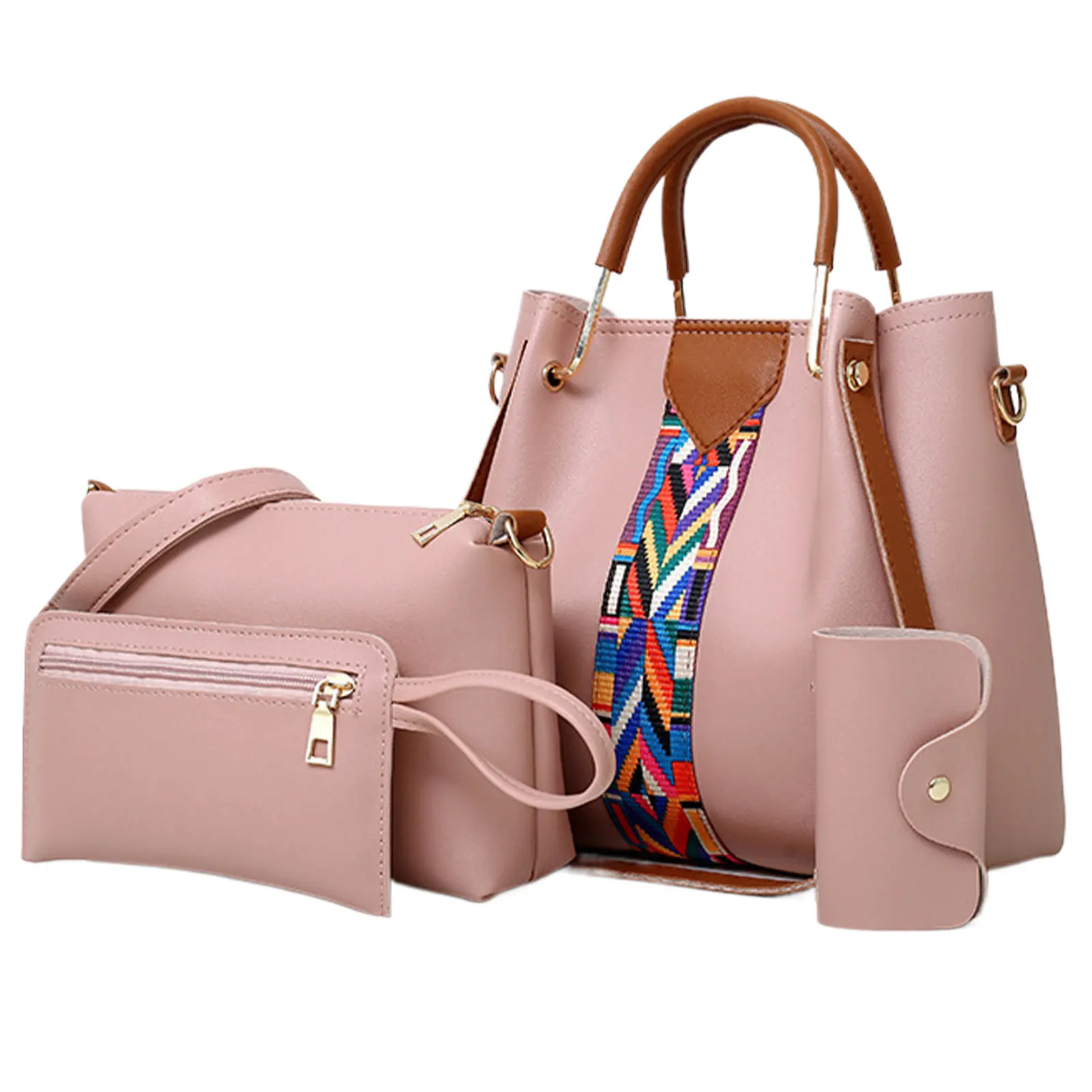 4psc New Style Mother And Child Bag Pu Single Shoulder Carrying Crossbody Bag  Set  Wallet Handbag Luxury  Messenger Bag