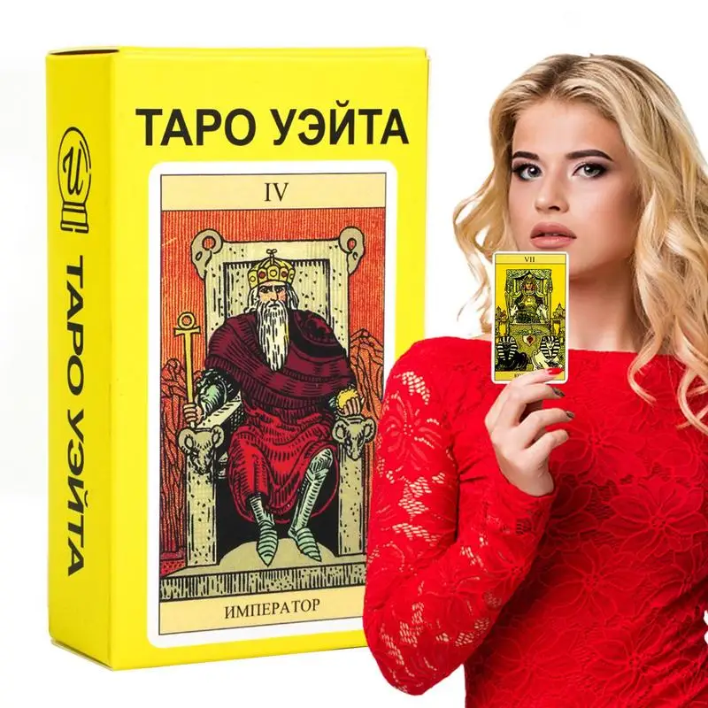 Mazzo di tarocchi portatili Carte edizione russe Mazzi di tarocchi versione russa Carte oracle edizione russa per giochi, regali dei tarocchi