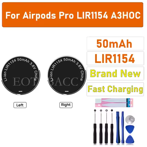 100% New Battery Lir1154 For Apple airpods pro Battery + Free Tools