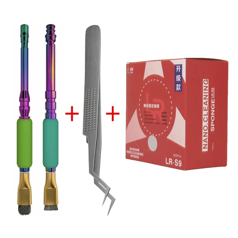 

Набор инструментов для ремонта телефонов Mijing 2-в-1: антистатическая щетка для чистки IC-плат, 500 нано-губок для чистки, пинцеты из нержавеющей стали