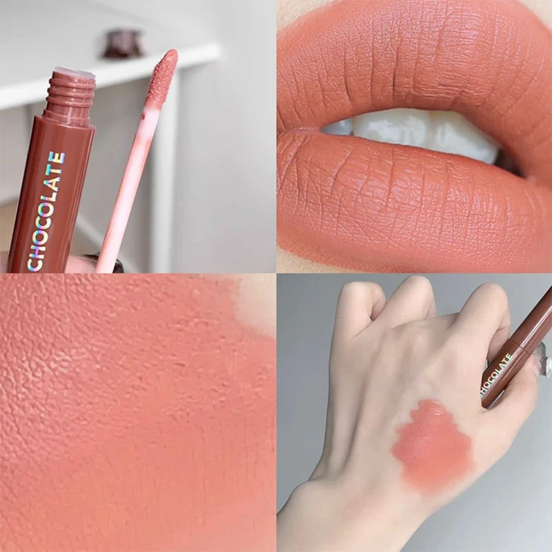 5 個リップ釉薬セットチョコレートミストマット口紅防水長期的なリップメイクソフトマット演色女性の化粧品
