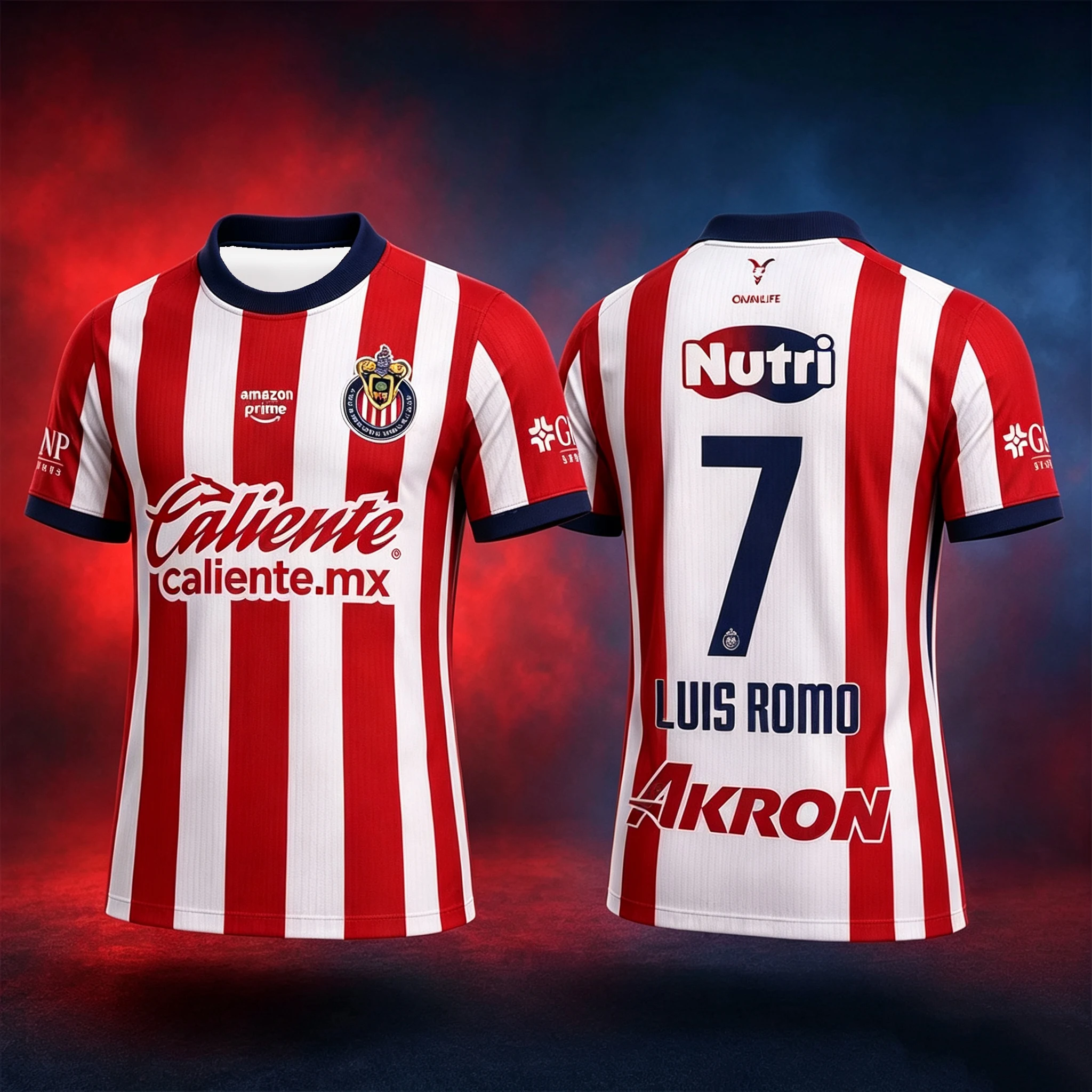 2026 Guadalajara Chivas Lewis Romo No.7 Football Jersey Summer 3D Sports T-shirt Breathable Quick Drying Parent-child Outfit