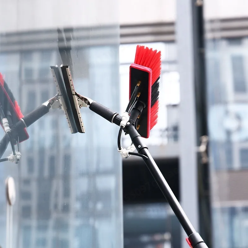 Photovoltaic Panels Cleaning Tool With 12/18/24/30ft Extension Pole Solar Panel/High Window Glass/Track/Bus/Boats/Wall Washing