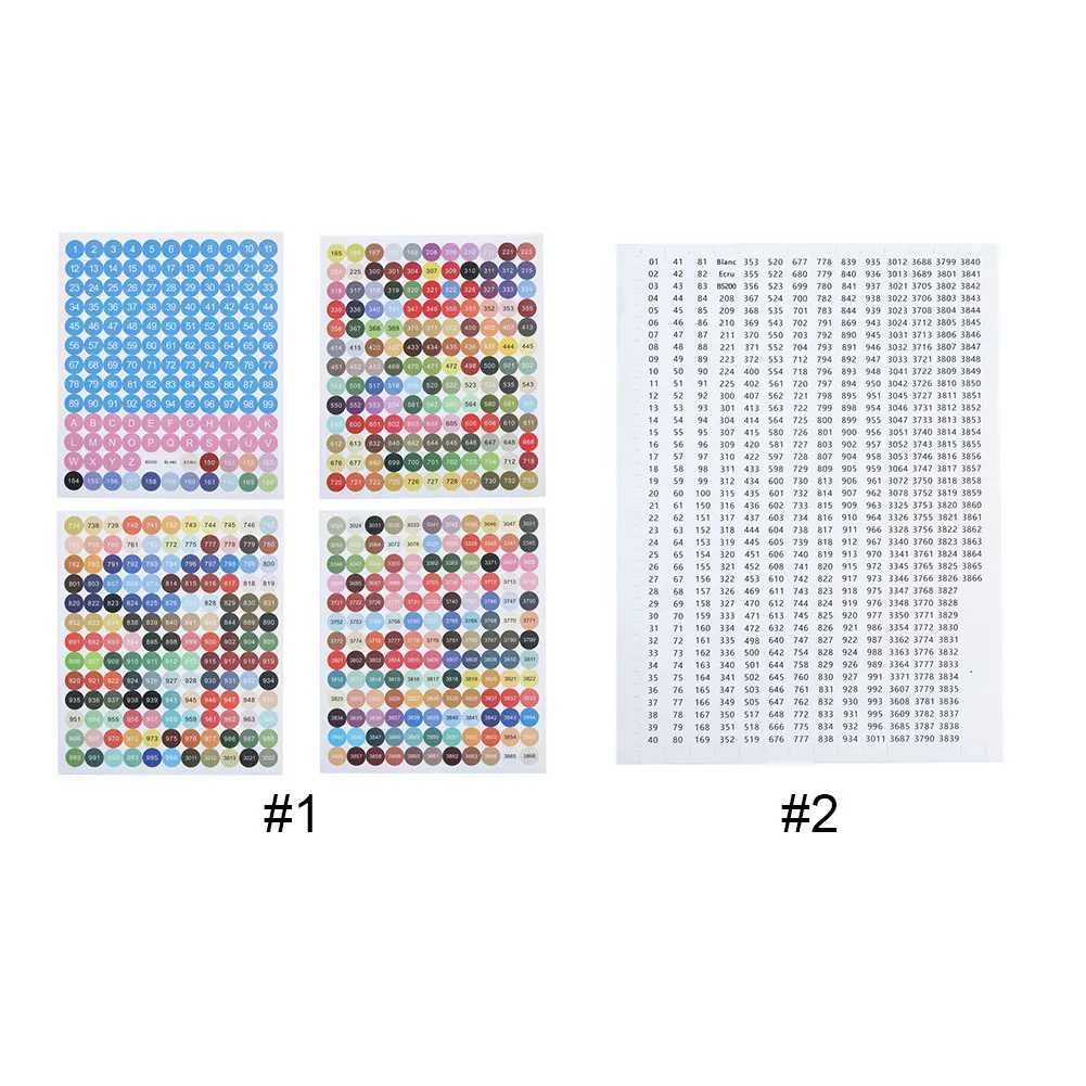 DMC Color Number Stickers Diamond Painting Accessories Tools Round Diamond Painting Color Chart for Diamond Painting Storage Box