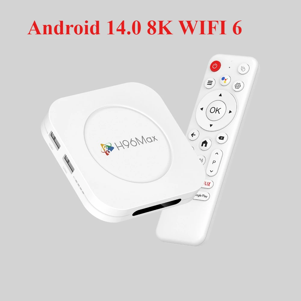 H96Max M1plus スマート Android14.0 RK3528 TV ボックス WIFI 6 ARM Cortex A53 16G/32G/128G 2.4G/5G 8K HD Google 音声メディアプレーヤー付き