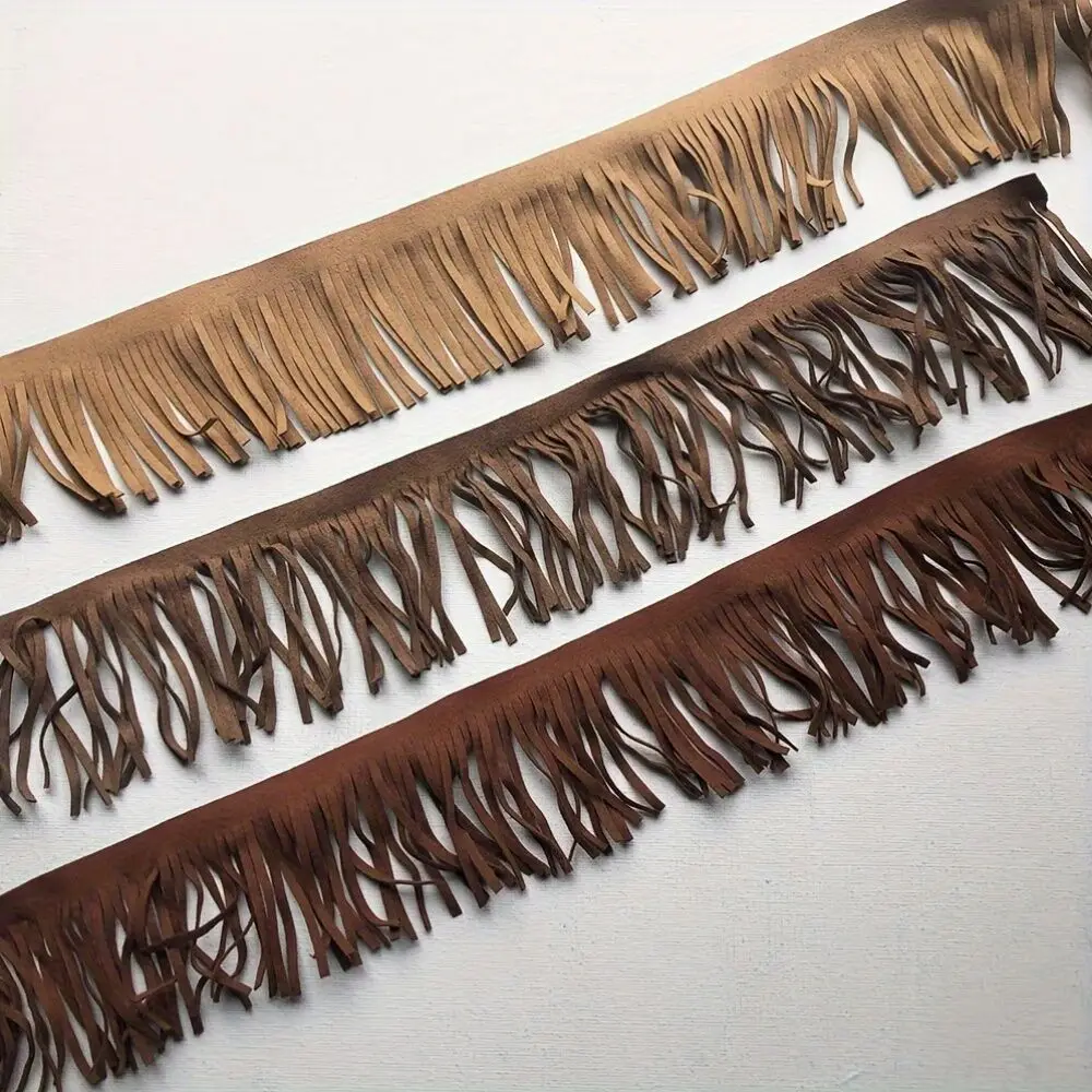1 Yard Faux Suede Fringe Trim Tassel Fringe Ribbon for DIY Clothing, Bags, Curtain Decoration