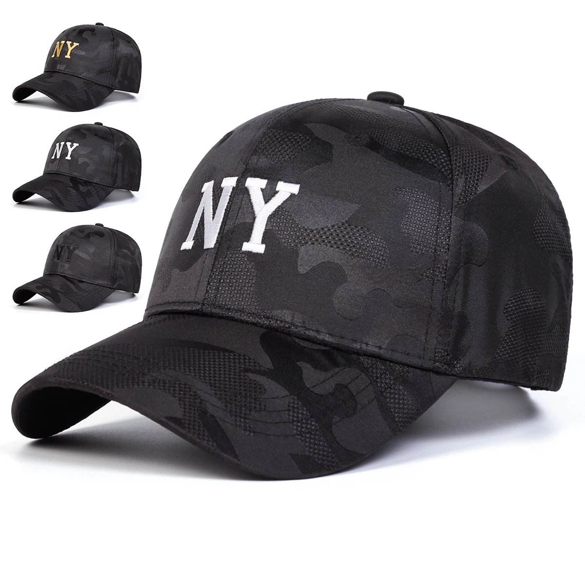 للجنسين نيويورك إلكتروني التطريز التمويه قبعات البيسبول ربيع الخريف في الهواء الطلق قابل للتعديل قبعات عادية واقية من الشمس قبعة قبعة رياضية #1