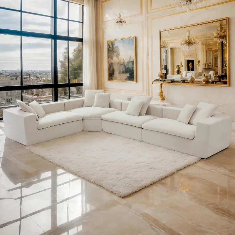 

149" x 102" Oversized Modular Sectional Sofa Couch with L-Shape Chaise, Cloud Couches with 8 Pillows, Modern Sofas Set with Deep