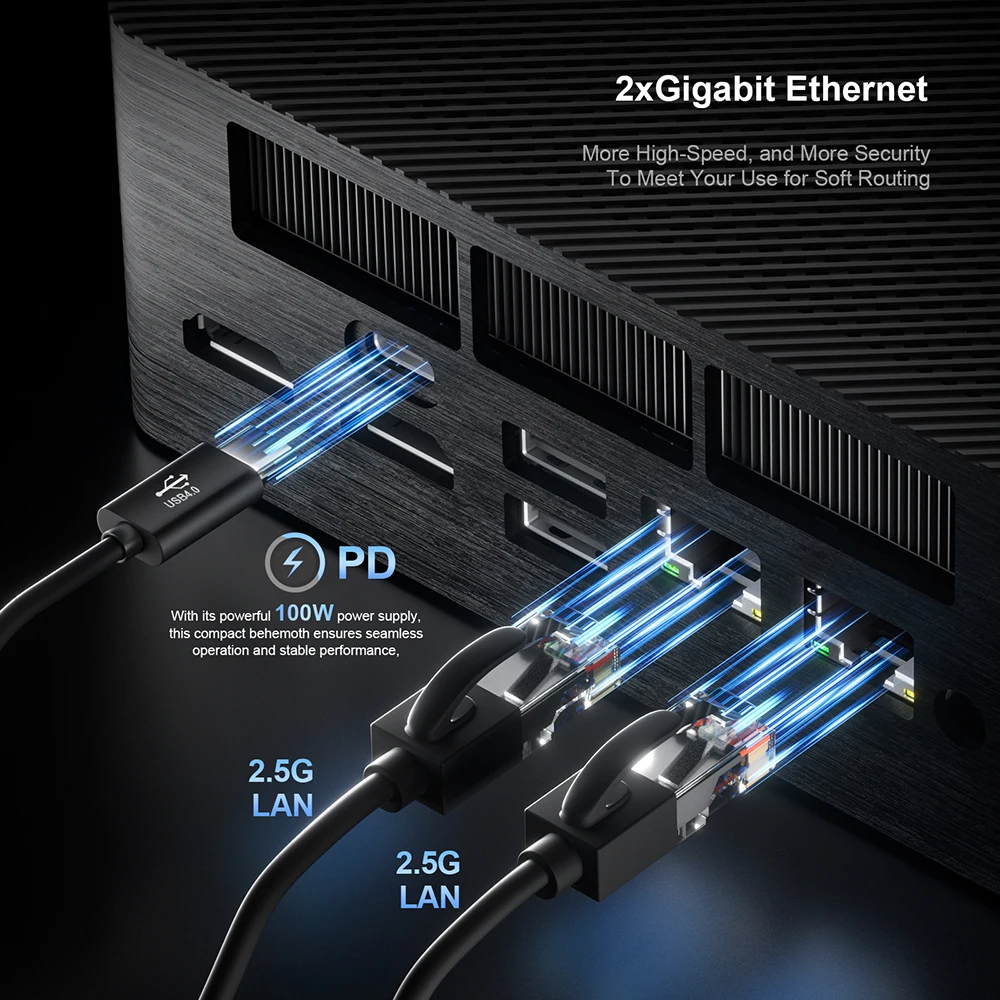 Chatreey AN4 ミニ PC R7 8845HS 780M ゲーミングデスクトップコンピュータ WiFi 6/Bluetooth 5.2/HDMI/USB 4.0