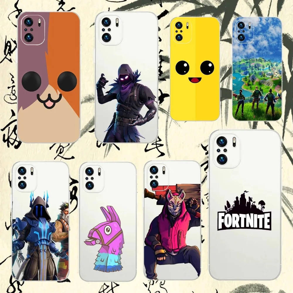 Cool F-Fortnite Game Phone Case For Xiaomi 11 Redmi Note 11 5G 8T 9A 9 10T Note8Pro Note9 12SUltra Transparent Case