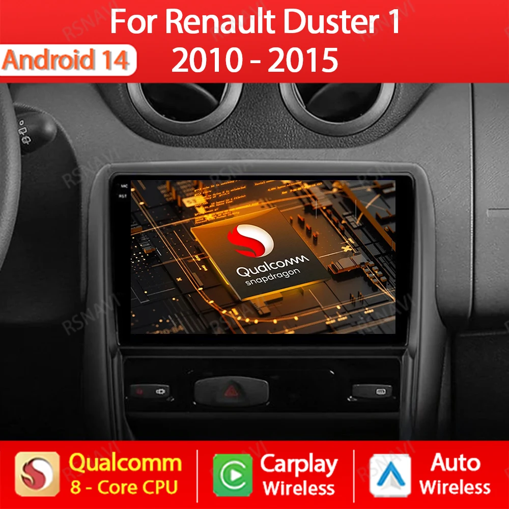 

Android 14 Car Radio For Renault Duster 1 2010 - 2015 Multimedia Stereo Video Player Carplay Auto Navigation GPS 360 Camera QLED