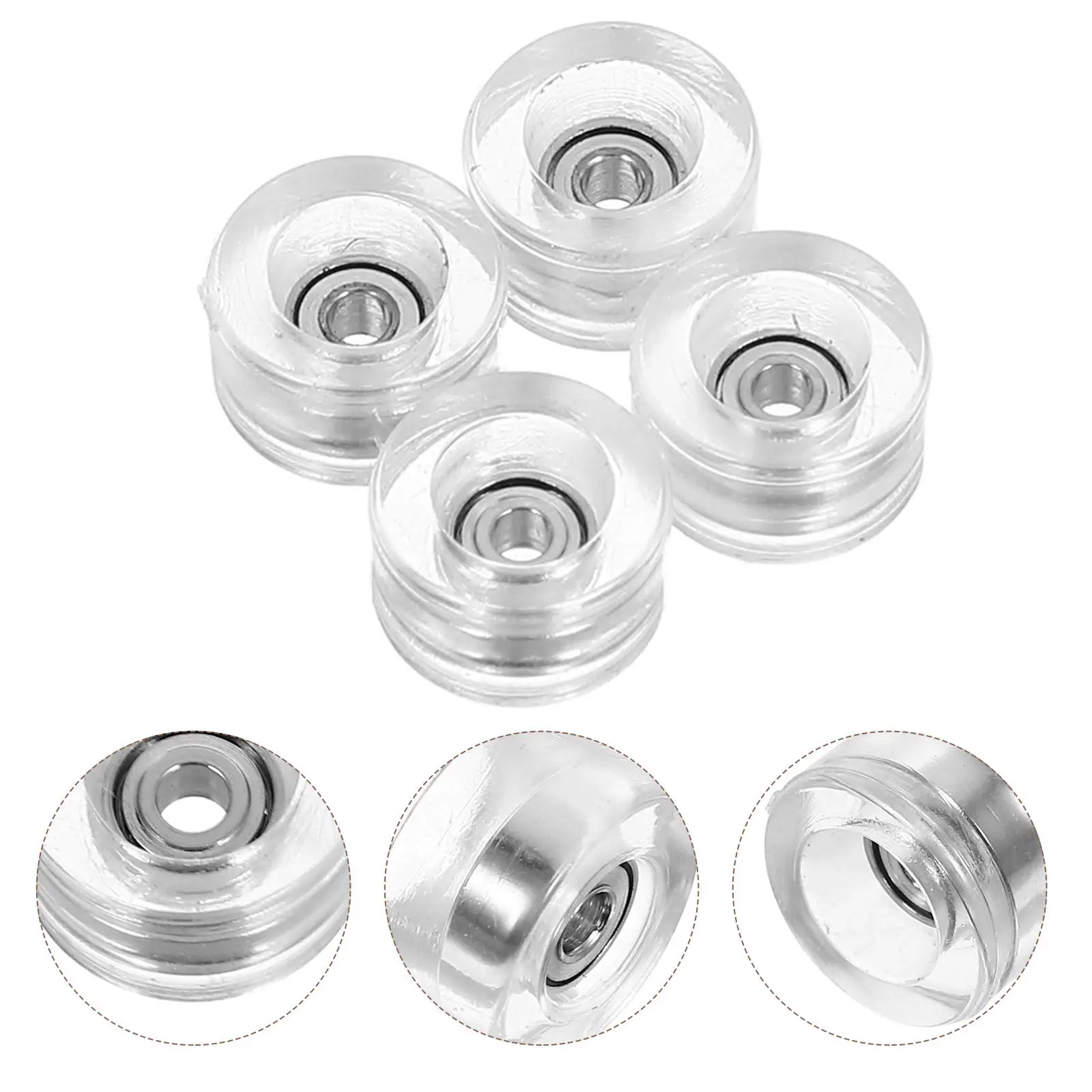 

4Pcs Mini Skateboard Bearing Wheels Sturdy Build Lightweight Frame Easy to Install Fits Most Finger Boards High Performance