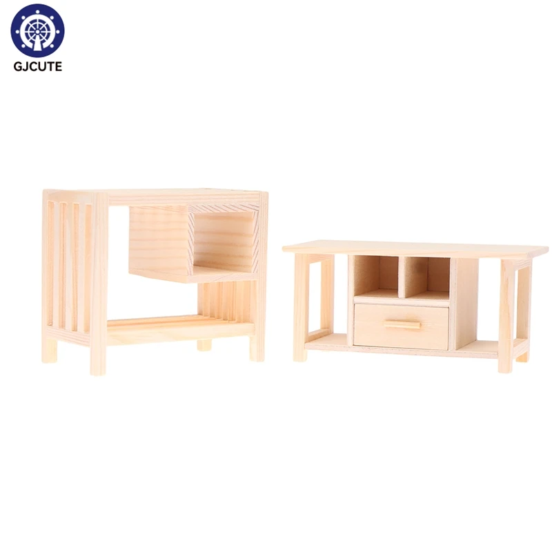 1:12 Dollhouse Miniature Furniture Storage Rack Sundries Rack Coffee Table TV Cabinet Kitchen Shelf Model Living Room Decor Toy