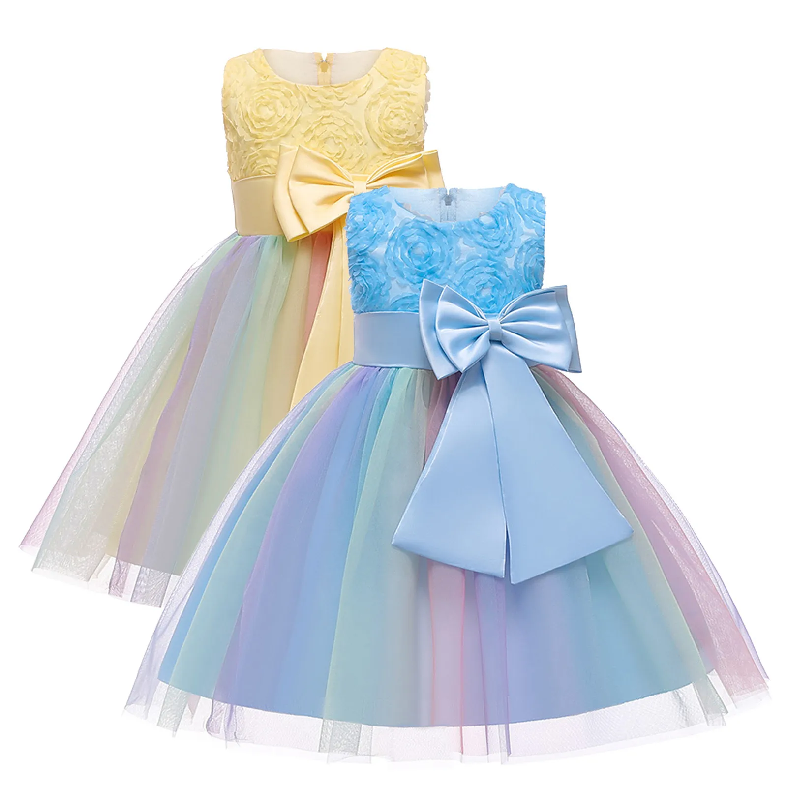 Vestito da principessa per bambini abito floreale ragazze compleanno matrimonio principessa Pageant Party damigella d'onore vestito da bambina dolce vestito