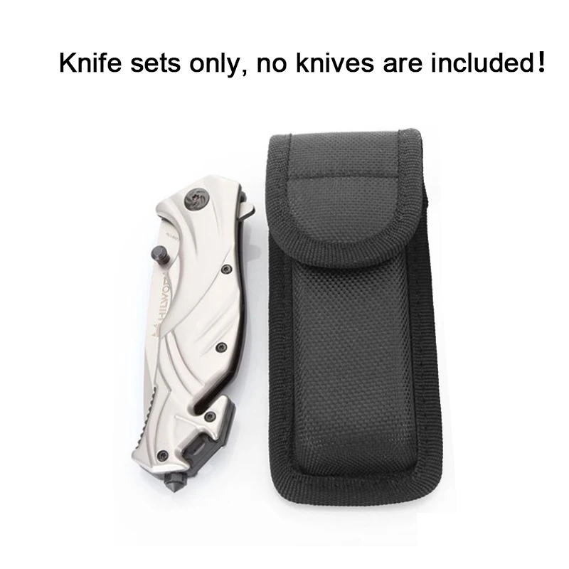 1pc Nylon Sheath Fold Knife Tool Flashlight Belt Loop Case Holder Bag Pocket