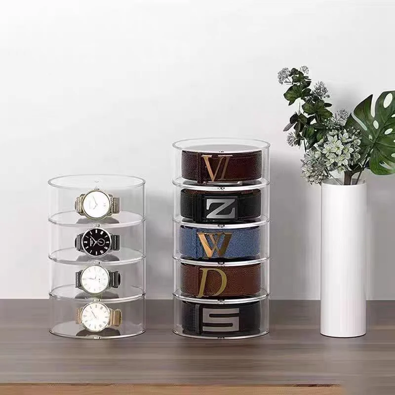 Belt Organizer Magnet Acrylic Jewelry Display Box Belt Case Storage Rack Watch Bracelets Closet Organizer Bathroom Accessories