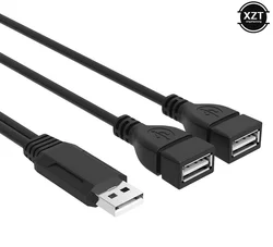 Double USB Extension Cable USB 2.0 A Male To 2 Dual Female Y Splitter Transfer Data Hub Power Cord Adapter Charging