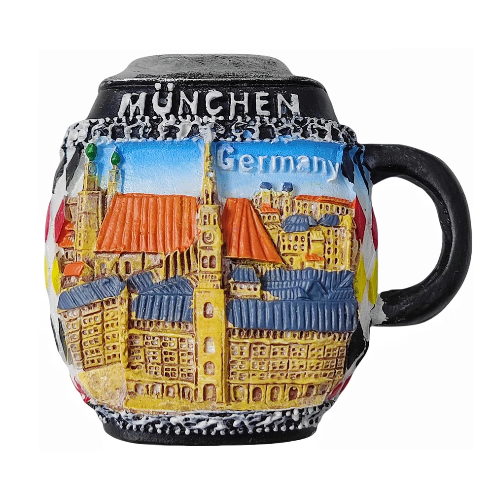 ميونيخ ألمانيا ثلاثية الأبعاد مغناطيس الثلاجة هدية تذكارية ، الراتنج اليدوية ميونيخ مغناطيس الثلاجة مجموعة ديكور المنزل #1