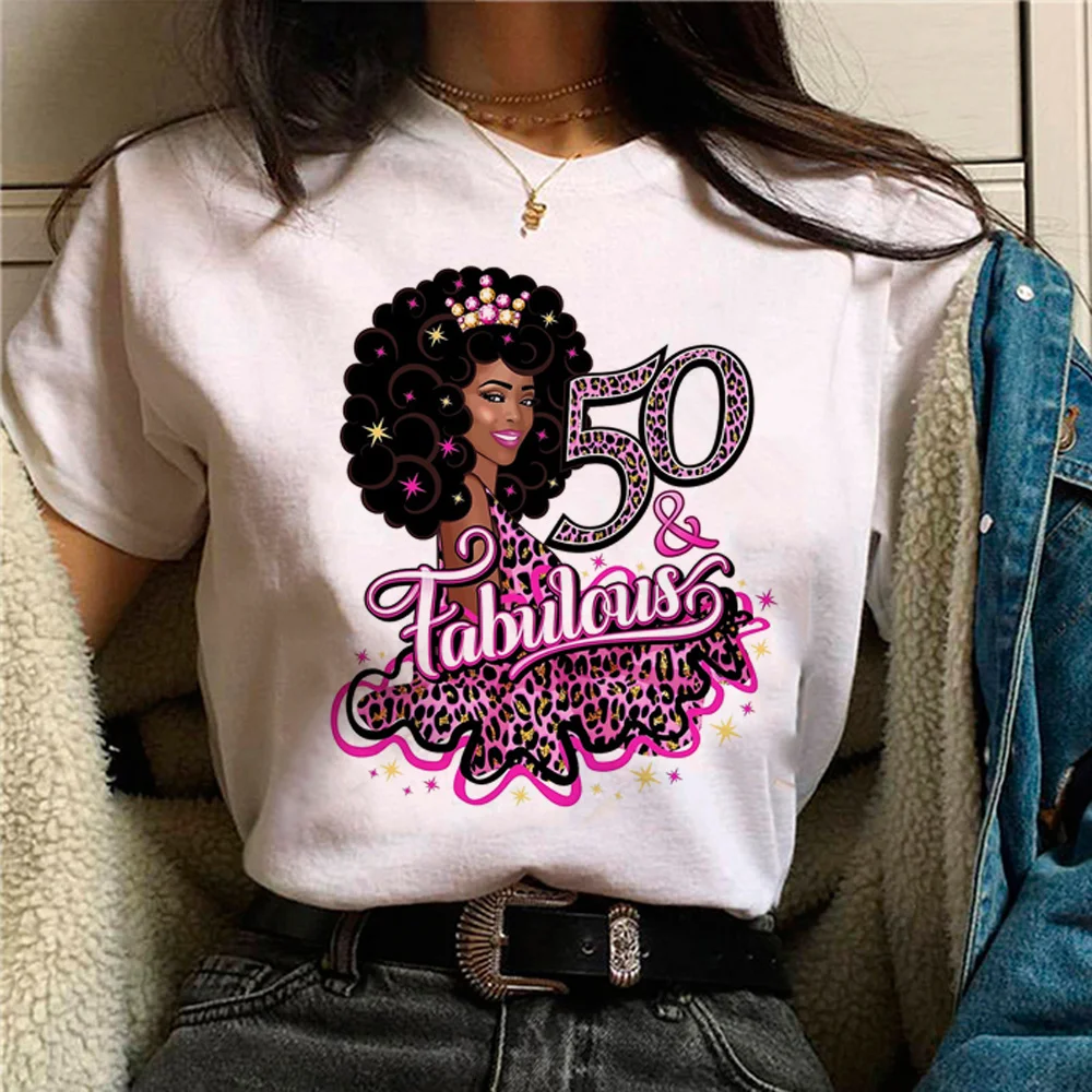 Camisetas de cumpleaños de 50 años y 50 años para mujer, camisetas gráficas divertidas japonesas, ropa de diseñador de manga para niña de los años