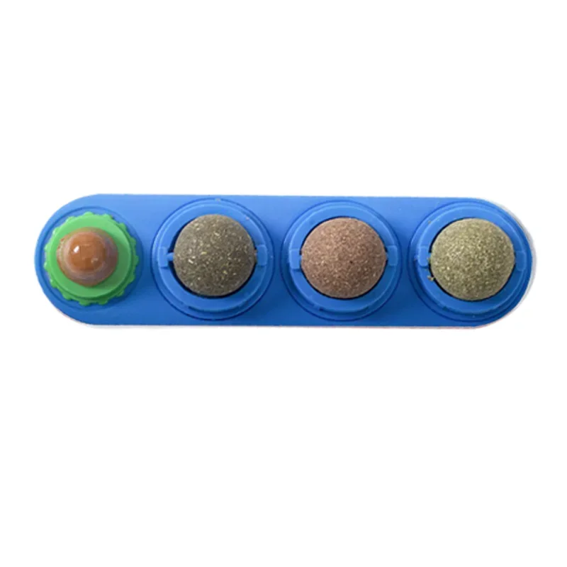 4-in-1 rotierende Katzenminze, silberne Weinrebe, Kugel, Zahnreinigung, Akne-Prävention, Verdauungsgesundheit, Wandstift auf Spielzeug, essbares, sicheres Material