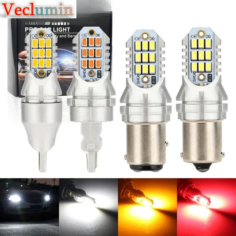 Veclumin Car LED high-brightness brake light 18smdT15 1156 7440 Reversing light turn signal white yellow 3156 3157 74407443 1157