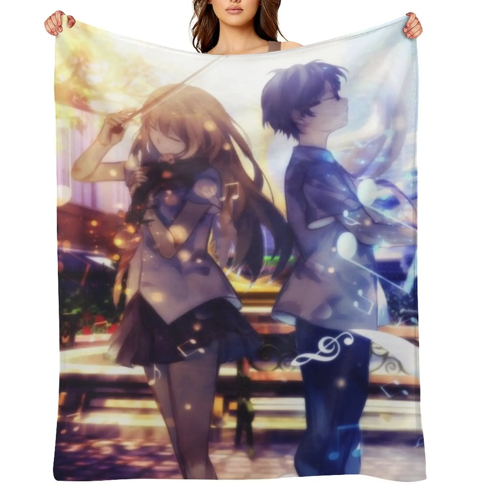 

Your Lie In April 2 Throw Blanket Shaggy Decorative Throw Custom Extra Large Throw Blankets