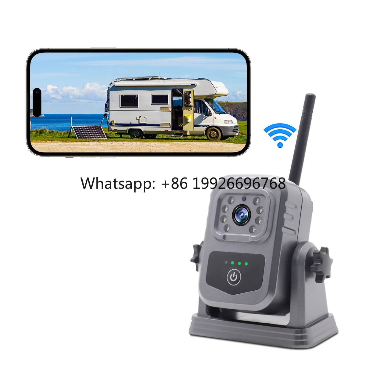 Magnetic Wireless Backup Camera Built in Battery for Mobile Wifi App IP68 Support 1080P Reverse Camera for Car Truck Van RV