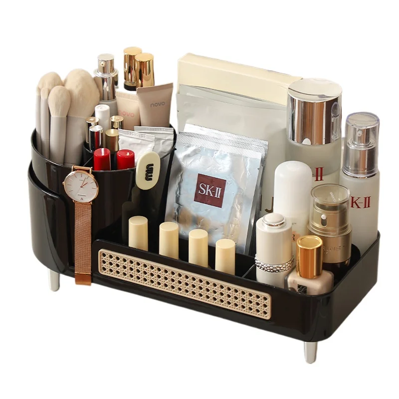 

Premium cosmetics storage box, rotating large-capacity dresser desktop finishing lipstick perfume brush ornament