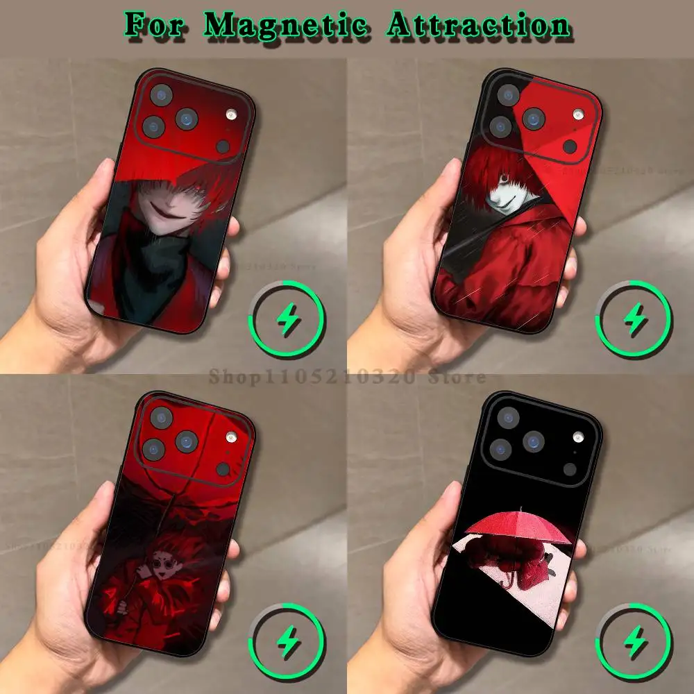 Comic Boy Red Umbrella mr S-scarletella  Phone Case For iPhone 17,16,15,14,13,12,11,Pro,Max,Plus,E,Air,Mini Magnetic Frosted