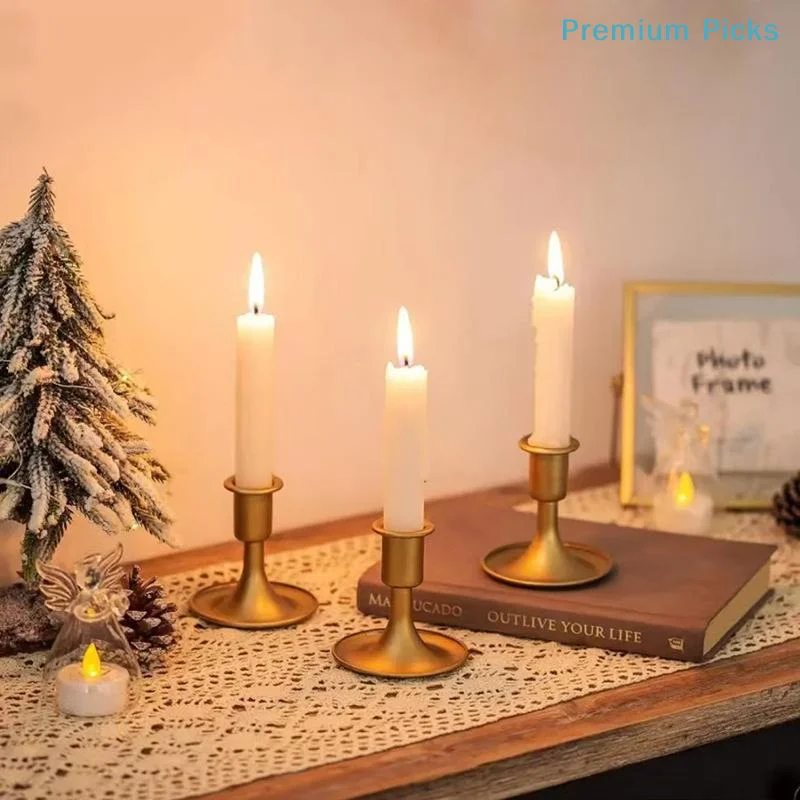 portableVintage Metal Candle Holder With Portable Handle Wear Resistant Classic Design for Coffee Shop Bar Counter Decor