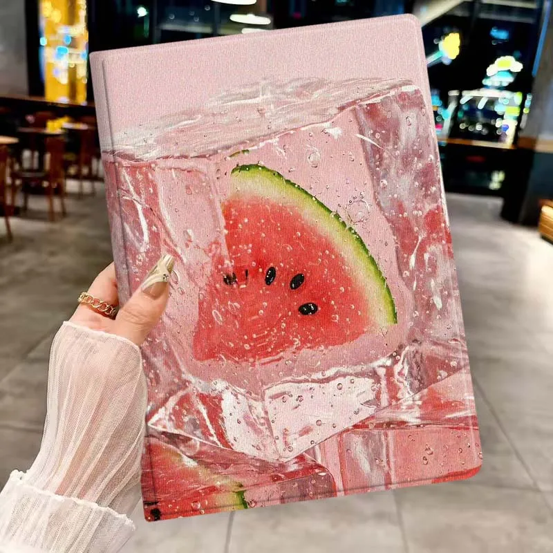 

Frozen Watermelon Cube Soft For Apple iPad Pro Mini A16 A17 A14 4 5 6 7 6th 7th Gen 9.7 12.9 11 13 M4 inch Tablet Case