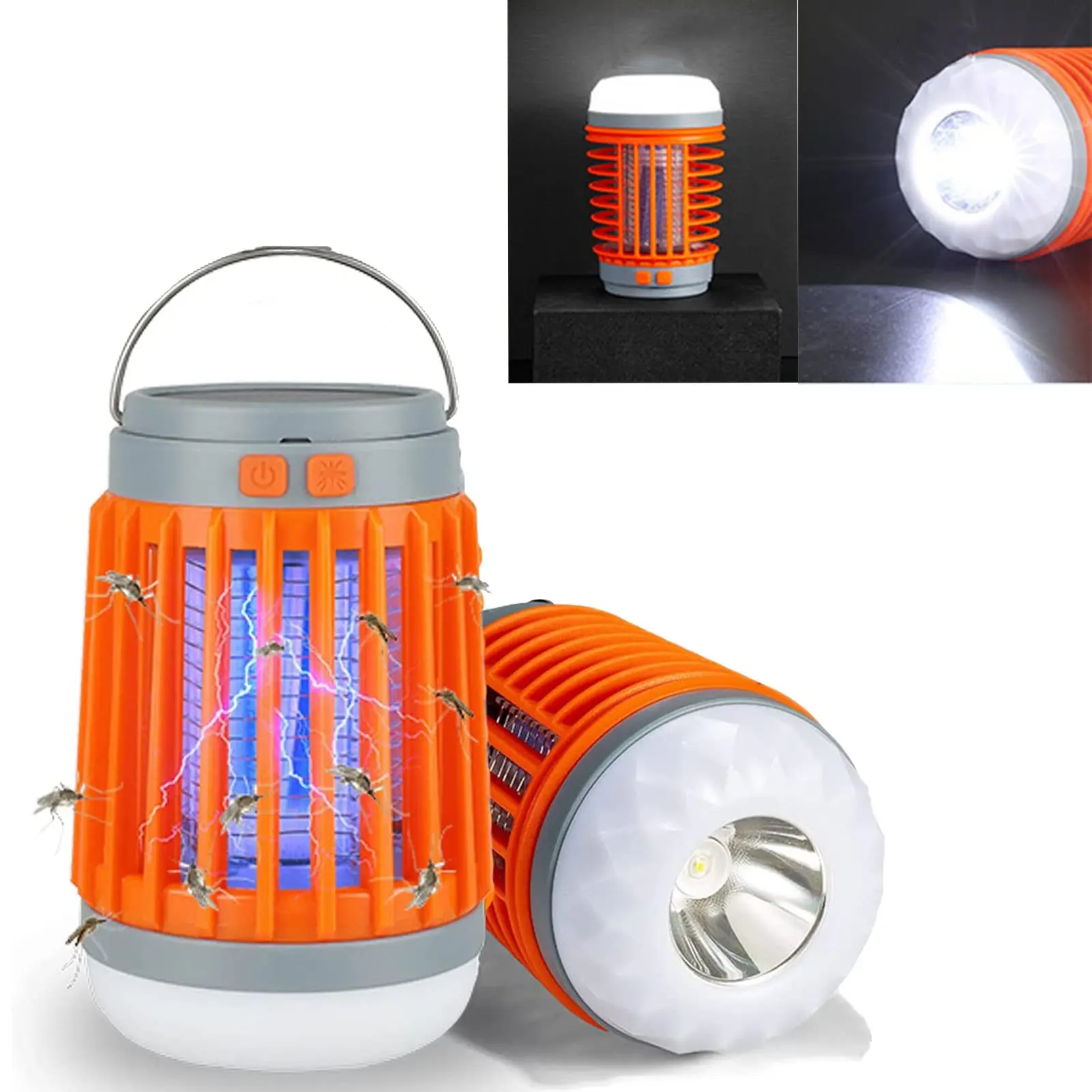 Solar Powered Mosquito Killler Lamp Waterproof Electric Bug Zapper Light Outdoor Anti Mosquito Insect Killer for Lawn Courtyard