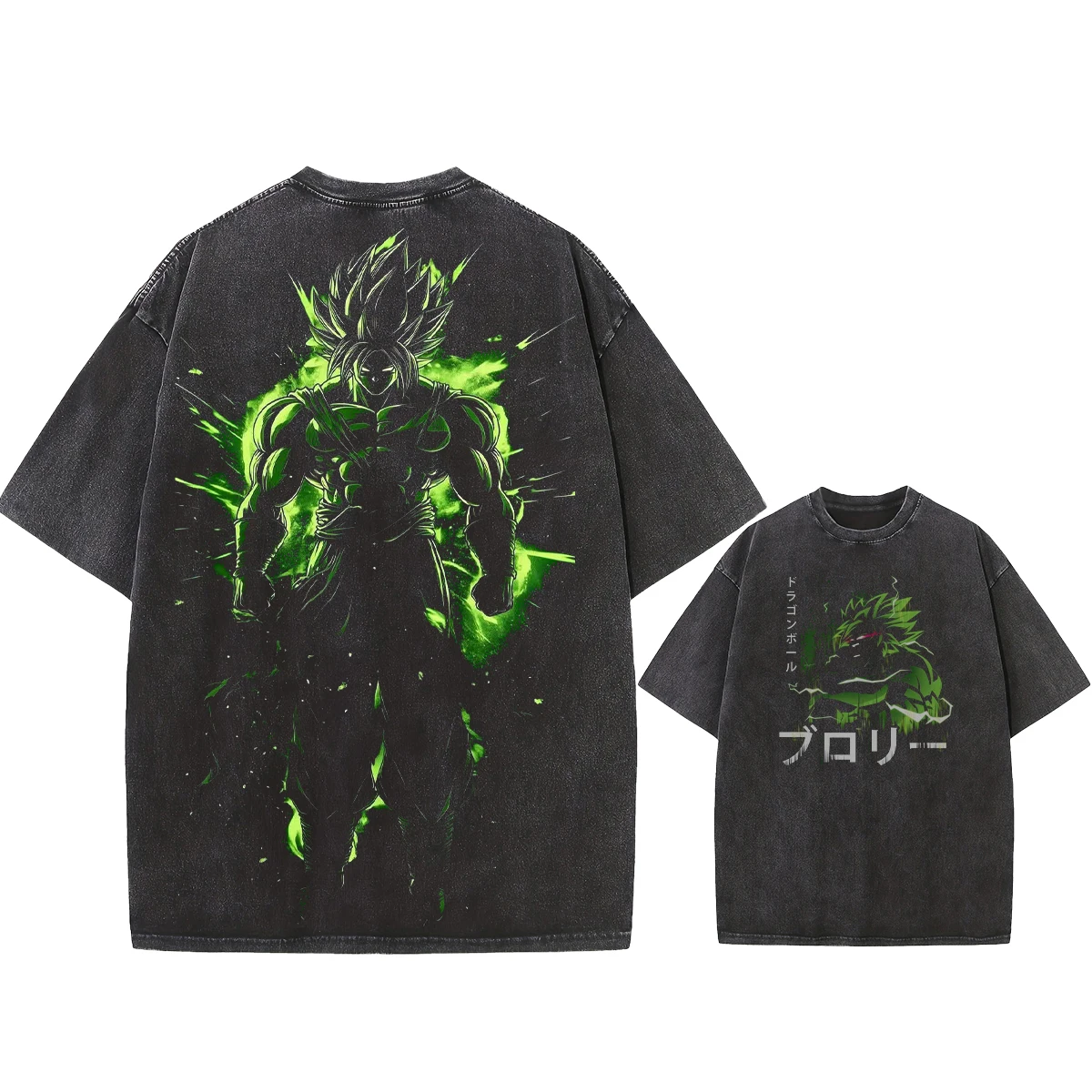 2026 Chinesisches Neujahr Washed T-Shirt Sommer Herren Japanisches Anime Dragon Ball Broli Muster Kleidung Harajuku Y2K Übergröße
