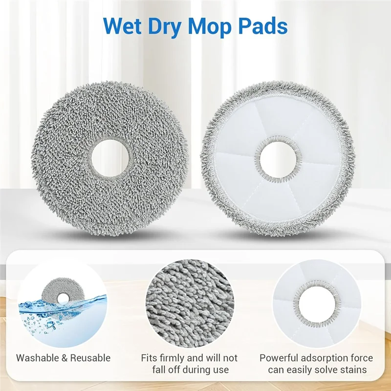 A66T-ملحقات العناية بالكامل لـ Roborock Saros 10R: الفرش الرئيسية، مرشحات HEPA، وسادات الممسحة، أكياس الغبار #6