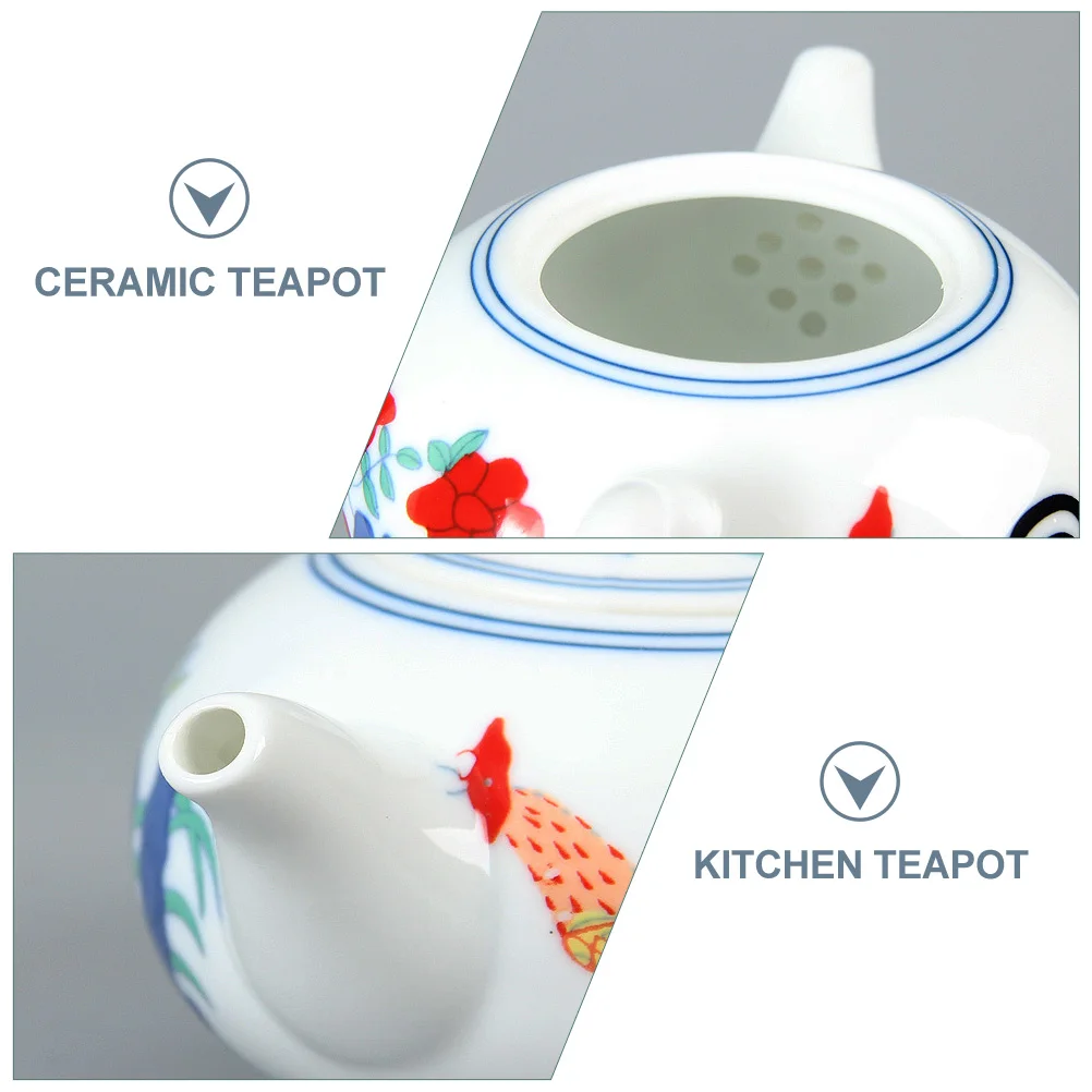 Ceramic Hand Painted Teapot Handheld Teapot Retro Tea Kettle for Tea House Chinese traditional colorful chicken cup and teapot